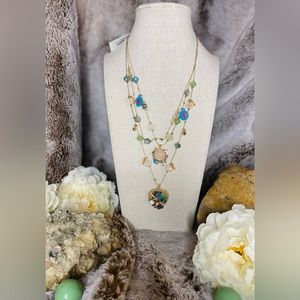 SOLD OUT ! Betsey Johnson gold tone multi color necklace